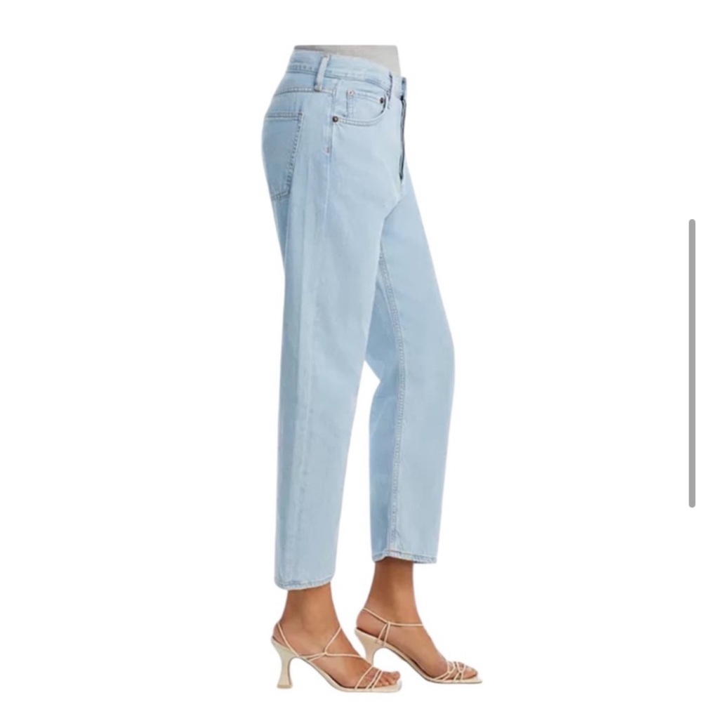Agolde Parker Straight Mid Rise Cropped Jeans In Pivot Rigid Cotton SZ 31